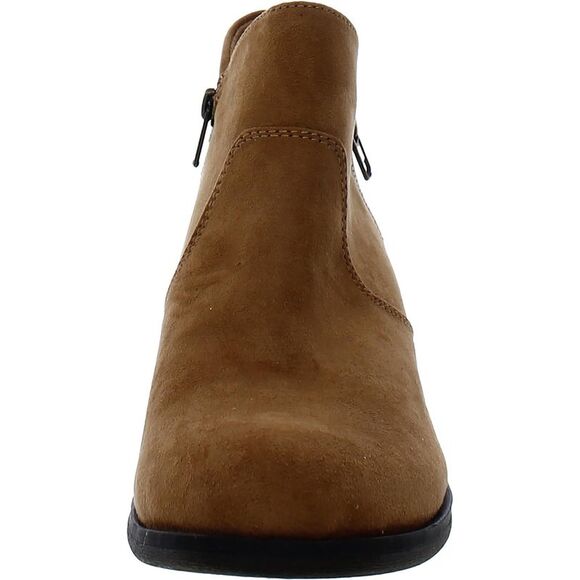 SUN STONE Womens Beige Slip Resistant Abby Round Toe Block Heel Booties 6 M - Picture 2 of 3